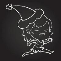 Festive Vampire Chalk Drawing vector