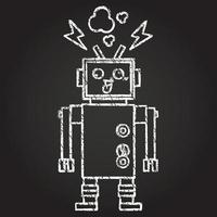 Robot Chalk Drawing vector