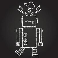 Robot Chalk Drawing vector