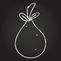 Pear Chalk Drawing vector