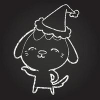 Christmas Dog Chalk Drawing vector