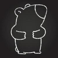 dibujo de tiza de oso vector