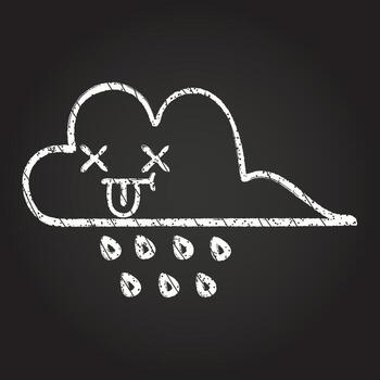 Raincloud Chalk Drawing vector