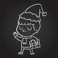 Christmas Boy Chalk Drawing vector