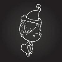 Christmas Woman Chalk Drawing vector