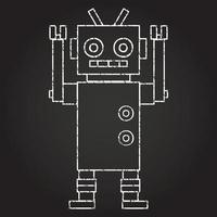 dibujo de tiza de robot vector