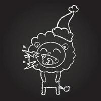 Festive Lion Chalk Drawing vector