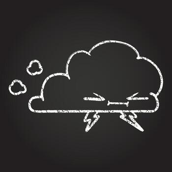 Raincloud Chalk Drawing vector