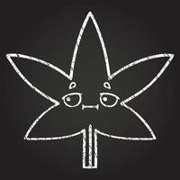 dibujo de tiza de hoja de cannabis vector