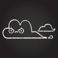 Angry Stormcloud Chalk Drawing vector