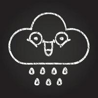 Rain Cloud Chalk Drawing vector