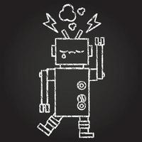 dibujo de tiza de robot vector
