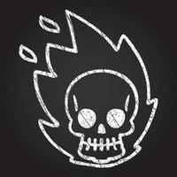 Flaming Skull Chalk Drawing vector