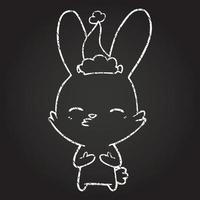 Festive Rabbit Chalk Drawing vector