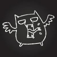 Spooky Bat Chalk Drawing vector