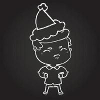 Grumpy Man Chalk Drawing vector