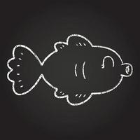 dibujo de tiza de pescado vector
