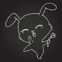 Cute Rabbit Chalk Drawing vector