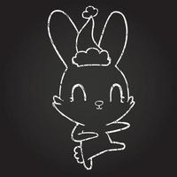 Festive Rabbit Chalk Drawing vector