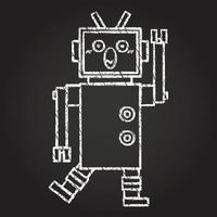 dibujo de tiza de robot vector