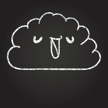 Raincloud Chalk Drawing vector