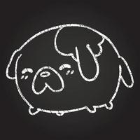 dibujo de tiza de perro feliz vector