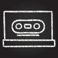 Retro Cassette Chalk Drawing vector