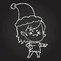 Christmas Vampire Chalk Drawing vector