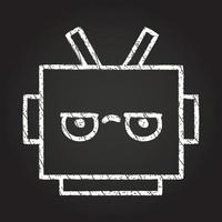 Robot Head Chalk Drawing vector