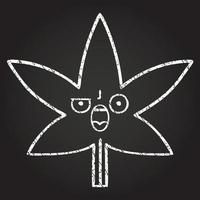 Annoyed Leaf Chalk Drawing vector