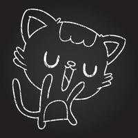 Happy Cat Chalk Drawing vector