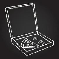 Last Pizza Slice Chalk Drawing vector