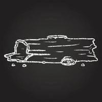 Old Log Chalk Drawing vector