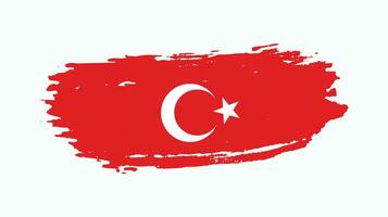 Flat grunge texture vintage Turkey flag vector