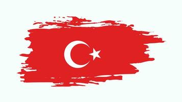 Flat grunge texture abstract Turkey flag vector