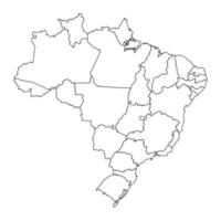 Brazil Map with states. Vector Illustration.