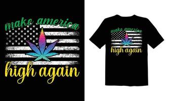 hierba, diseño de camiseta de cannabis vector