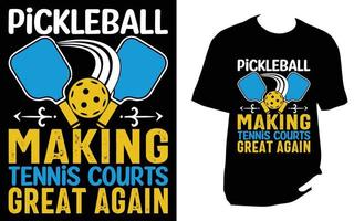 diseño de camiseta de pickleball vector
