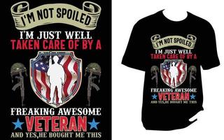 diseño de camiseta de veterano vector