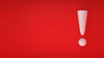 A white exclamation mark on a red background photo