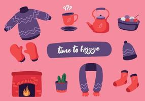 It Is Time To Hygge Simple Element Collection Set vector