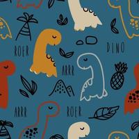 Cute dinosaurs seamless pattern vector