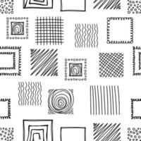 Square abstract line black background seamless pattern. Abstract line black vector