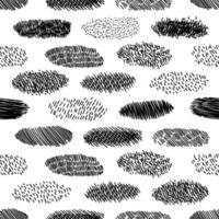 Seamless pattern of hand drawn hatched scribble symbols isolated on white. vector