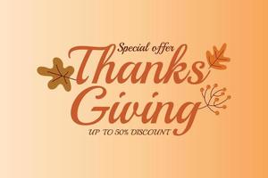 Thanksgiving special offer  Background vector