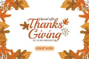 Thanks giving day with leaves, Special offer.