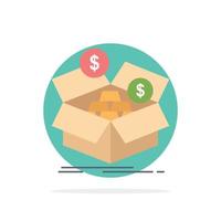 savings box budget money growth Flat Color Icon Vector