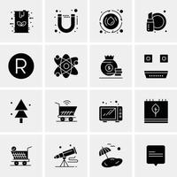 16 iconos universales de negocios vector ilustración de icono creativo para usar en proyectos relacionados con la web y dispositivos móviles