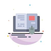 Book Education Knowledge Mouse Abstract Flat Color Icon Template vector