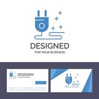 Creative Business Card and Logo template Plug Cable Marketing Vector Illustration